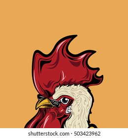 Vector illustration of rooster, symbol of 2017 on the Chinese calendar