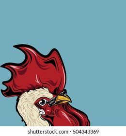 Vector illustration of rooster, symbol of 2017 on the Chinese calendar