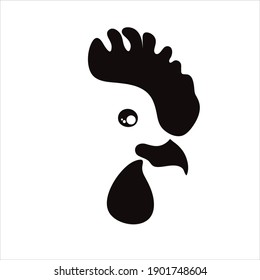 Vector illustration of rooster. Symbol of farm animal and breeding.