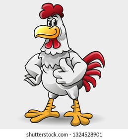 Vector illustration, rooster as a symbol or mascot.