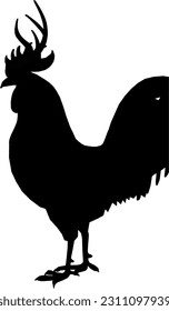 vector or illustration of a rooster that has horns