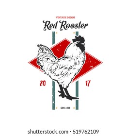 Vector illustration - rooster vintage emblem