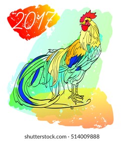 Vector illustration of a rooster-a symbol 