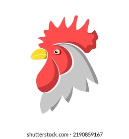 ilustración vectorial de la cabeza de un gallo sobre un fondo aislado