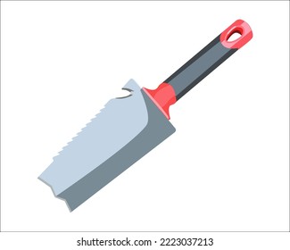 Vector Illustration Root Cutting Shovel Isolated On White Background. Carpentry Hand Tools.