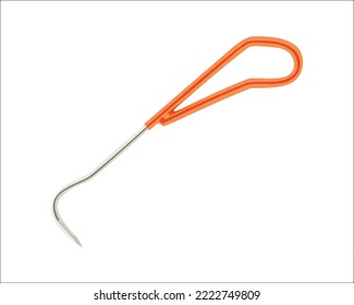 Vector Illustration of Root Pick Rake, Claw Root Hook Gardening Steel Hook with Ergonomic Handle isolated on white background. Gardening hand tools