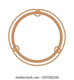 Vector illustration of rope frame isolated on white background