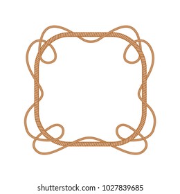 Vector illustration of rope frame isolated on white background