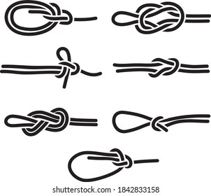 Ilustración vectorial del juego de nudos de cuerda