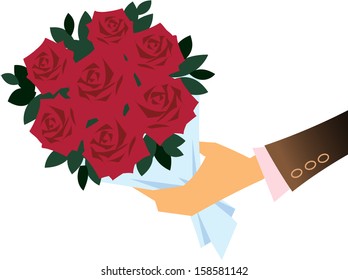 Vector illustration of a rose bouquet