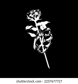 vector illustration of a rose with a brass knuckle