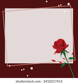 Ilustración vectorial Rose Day Valentine Day Borders plantilla de fondo editable