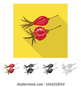 Vector illustration of rose and dry logo. Set of rose and botany  vector icon for stock.