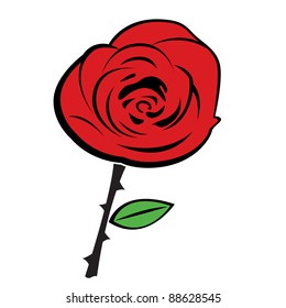 Vector illustration of rose flower