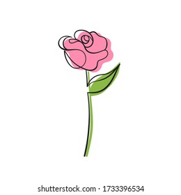 Vector illustration with rose flower. Vector abstract illustration.