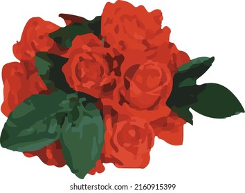 vector illustration of a rose flower arrangement a combination of art and the beauty of various types of beautiful roses associated with several objects