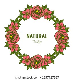 Vector illustration rose flower frame isolated on white backdrop for natural vintage invitation cards