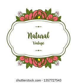 Vector illustration rose flower frame isolated on white backdrop for natural vintage invitation cards