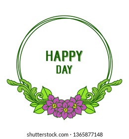 Vector illustration rose flower frame for banner design happy day hand drawn