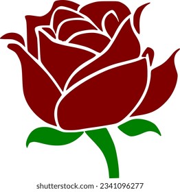 vector illustration of rose flower on white background