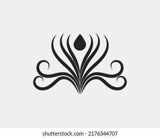 Vector illustration of rose flower symbol design like a fountain for wedding decoration