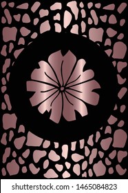 Vector Illustration of Rose Gold Card, Poster and Wallpaper of Flower Icon or Drawing. Graphic Design For Background, Template, Decoration and More.