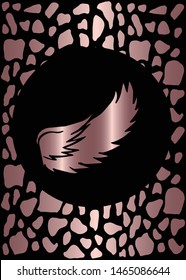 Vector Illustration of Rose Gold Card, Poster and Wallpaper of Wings Icon or Drawing. Graphic Design For Background, Template, Decoration and More.