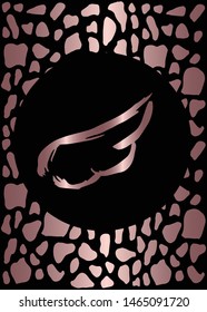 Vector Illustration of Rose Gold Card, Poster and Wallpaper of Wings Icon or Drawing. Graphic Design For Background, Template, Decoration and More.