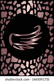 Vector Illustration of Rose Gold Card, Poster and Wallpaper of Wings Icon or Drawing. Graphic Design For Background, Template, Decoration and More.