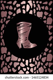Vector Illustration of Rose Gold Card, Poster and Wallpaper of Heels Fashion Icon or Drawing. Graphic Design For Background, Template, Decoration and More.