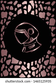 Vector Illustration of Rose Gold Card, Poster and Wallpaper of Astronaut Icon or Drawing. Graphic Design For Background, Template, Decoration and More.