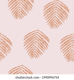 Vector illustration with rose gold seamless pattern