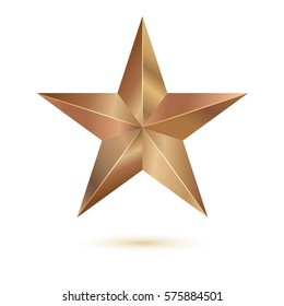 Vector illustration rose gold star on white background