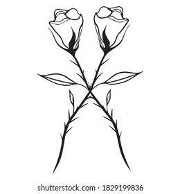 ilustración vectorial de diseño gráfico rosa, icono, dibujo de tatuajes de arte, logotipo, dibujo a mano, uso en impresión