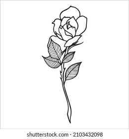 ilustración vectorial de diseño gráfico rosa, dibujo de tatuajes de arte, dibujo a mano, uso en impresión