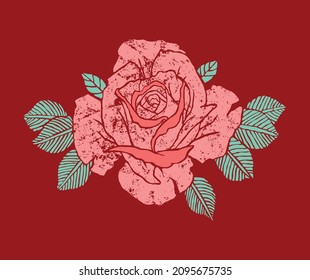 Vector illustration of rose in graphic style.
