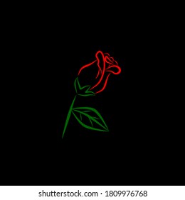 Vector illustration of rose icon