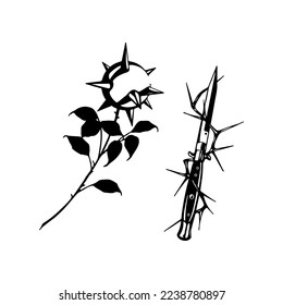 vector illustration of a rose and a knife