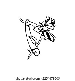 Vektorgrafik von Rose mit Messerkonzept