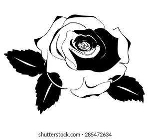 vector illustration of a rose outline silhouette