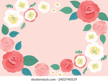 Vector illustration of Rose and Poppy background.