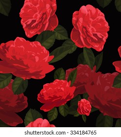 Vector Illustration of rose seamless pattern