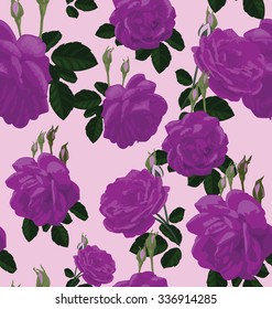 Vector Illustration of rose seamless pattern