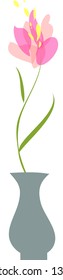 Vector illustration of a rose in a vase