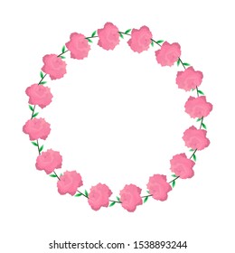 Vector illustration with rose wreath. Background with flowers. Template for certificates, invitations, wallpapers, posters, cards, textiles, clothes and other uses.