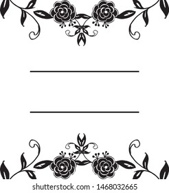 Vector illustration rose wreath frame for greeting card happy day