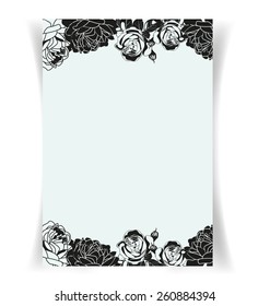 Vector illustration of   roses card