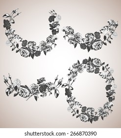 Vector illustration of roses element