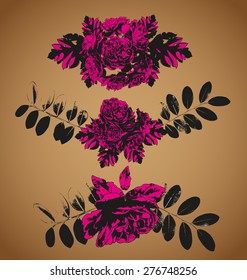 Vector illustration of roses element