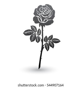 Vector illustration of roses. Silhouette image.